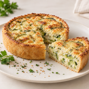 Tarta integral de zapallitos con queso