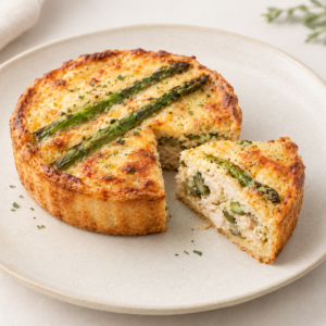 Tarta de pollo y esparragos