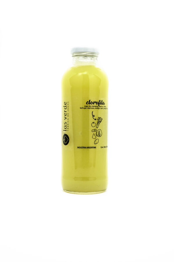 Jugo Clorofila (limon, manzanas verde, pepino y espirulina)
